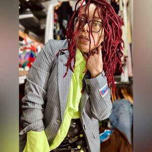 Rebels Women's Charcoal Pinstripe Blazer